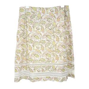 Oscar by Oscar De La Renta Paisley Print Lace Knee Length Skirt size 8